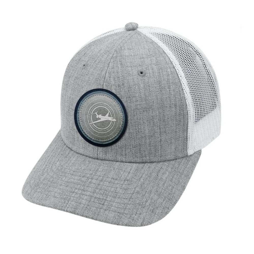 Gulfstream branded Aircraft Silhouette Patch Cap in gray, adjustable back